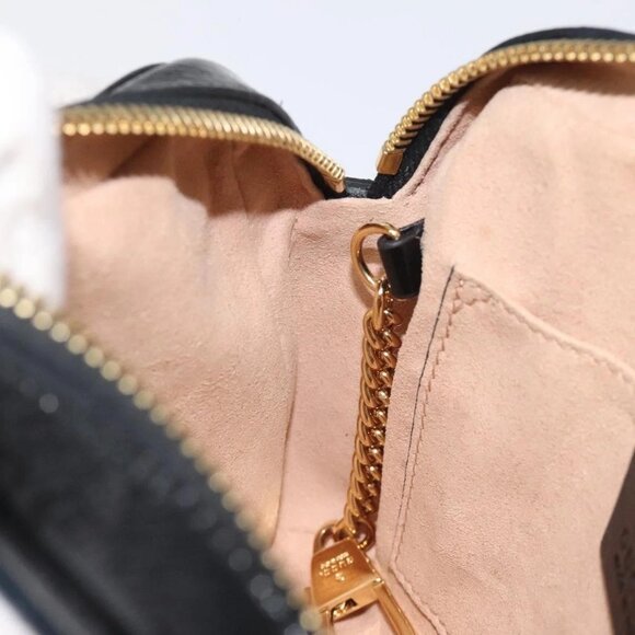 GUCCI Ofdea Sherry Line Shoulder Bag Suede Navy Gold 517350 Auth BA2925 - Picture 12 of 16